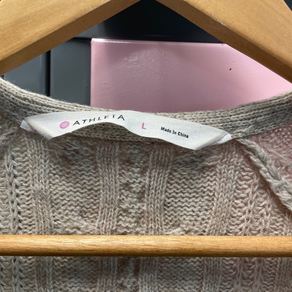 Athleta Cable Knit Wool Cardigan/Duster, L - Picture 4 of 4